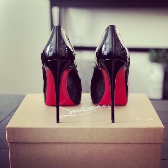 Never worn! Black peep toe Louboutins - Picture 3 of 4